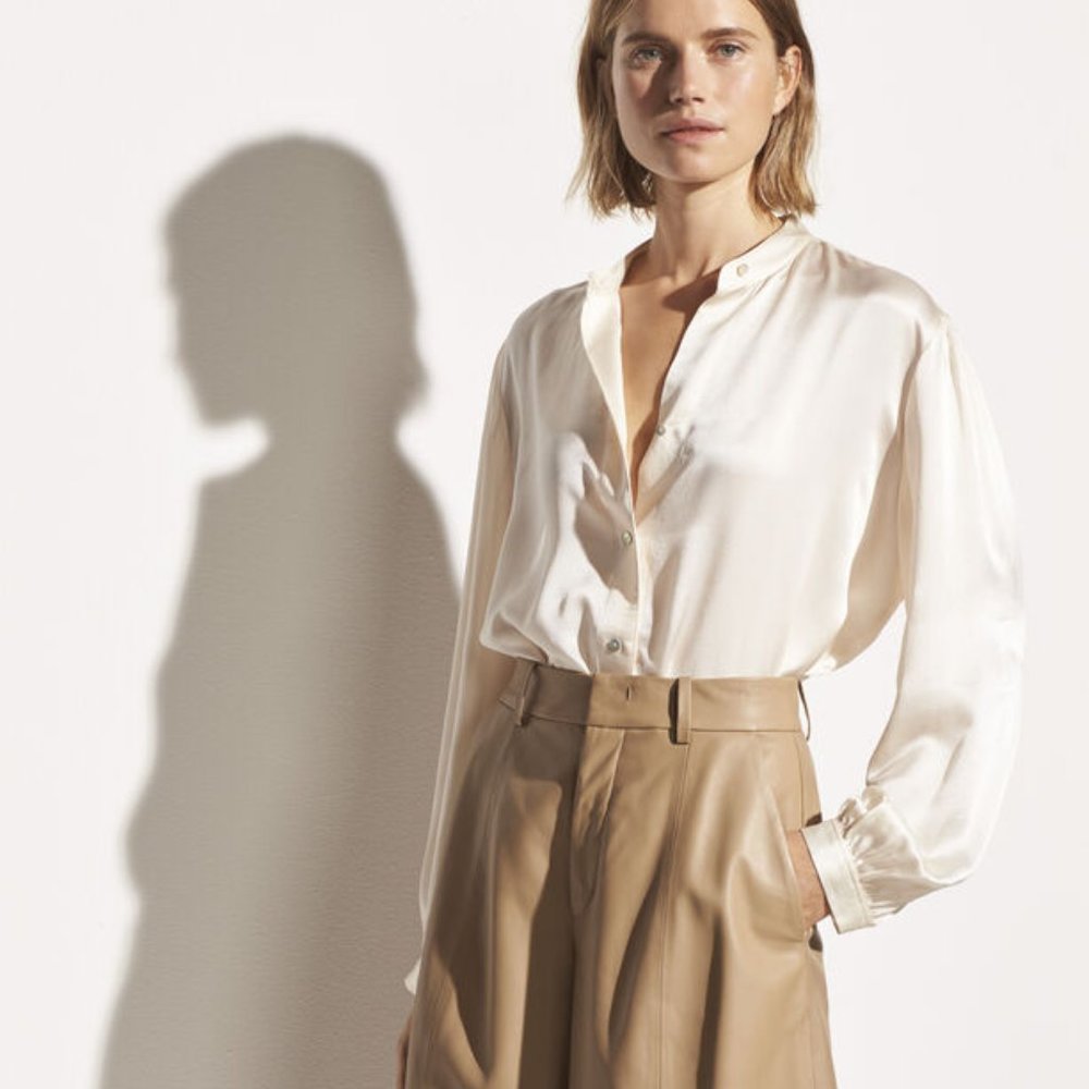 New with tag on | Vince Shirred Silk Blouse